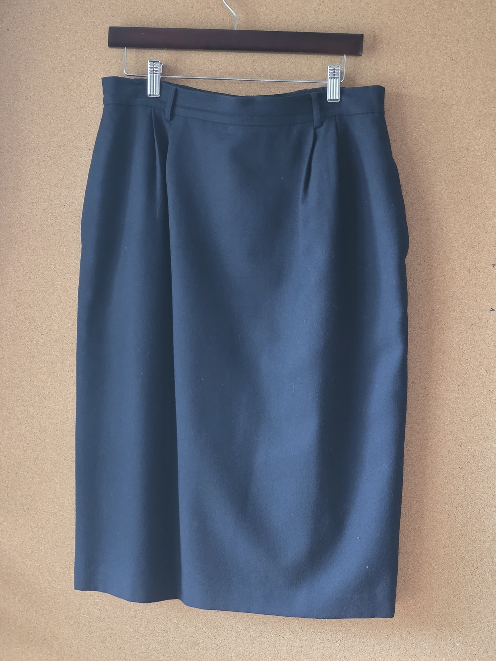Talbots 100% Wool Black Lined A‑Line Skirt Sz 14 Classic Pencil Skirt Work